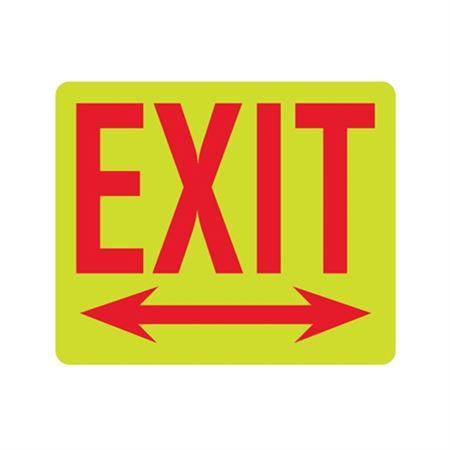 Luminescent Exit (Double Arrows) 10"x12" Sign